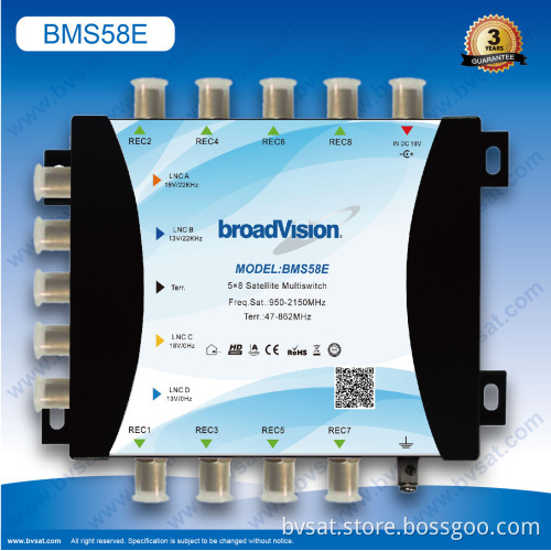 5 In 8 Out Stand-alone Satellite 5x8 Multiswitch Diseqc 2.0 Newest 2013